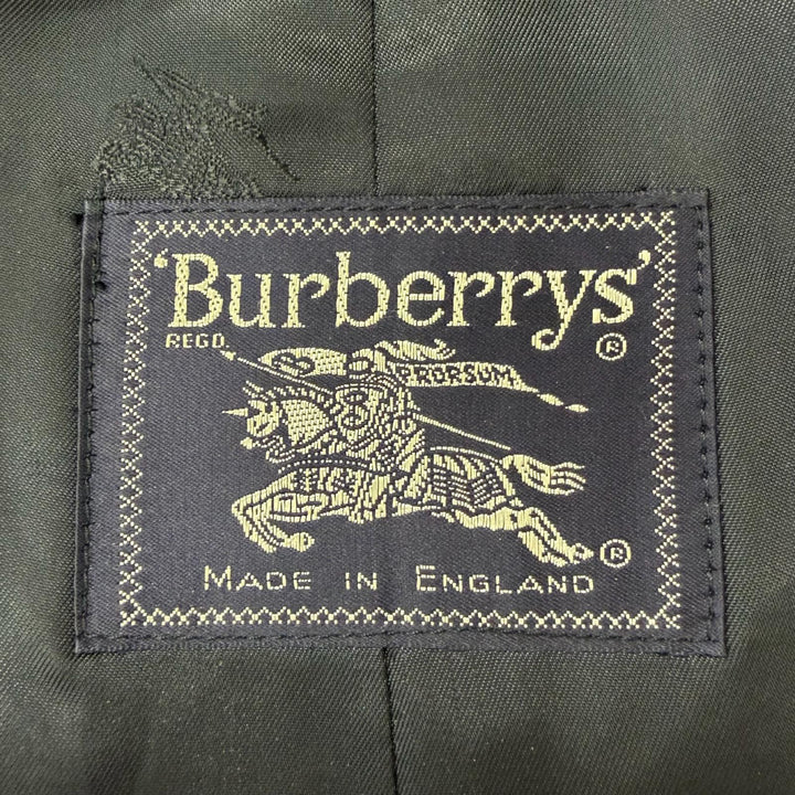 Excellent Burberrys coat All-over logo print lining, fly front Navy cashmere