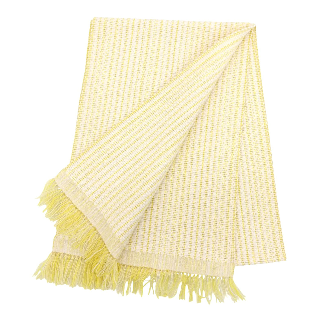 Excellent HERMES Scarf Wavy double-faced fringed stole yellow Women H259087S