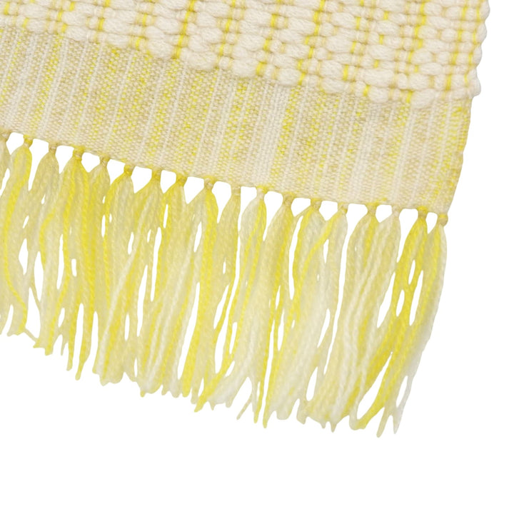 Excellent HERMES Scarf Wavy double-faced fringed stole yellow Women H259087S