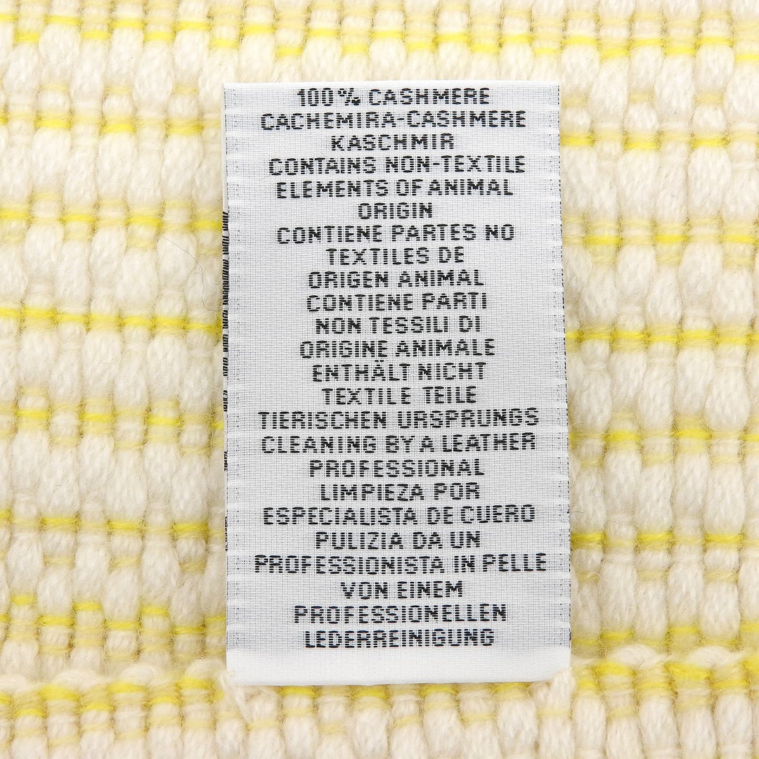 Excellent HERMES Scarf Wavy double-faced fringed stole yellow Women H259087S