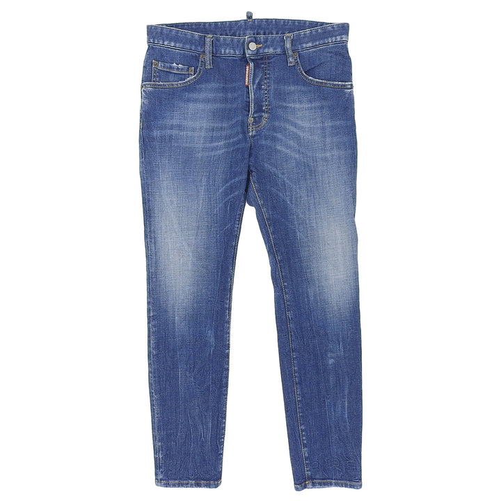Great DSQUARED2 Denim pants Super Twinky Jean leather patch, mens 48 S74LB1572