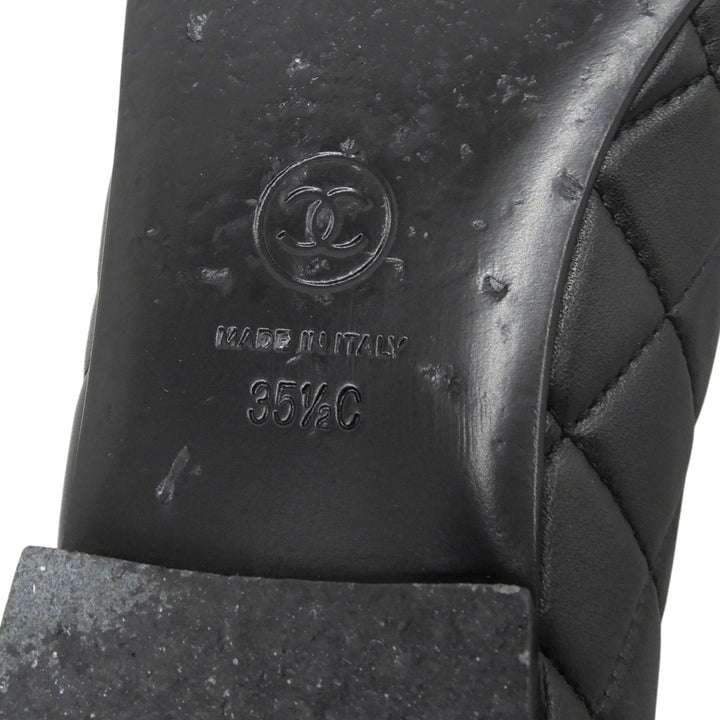 Great CHANEL pumps ballerina black leather Women 35.5 23A G45047