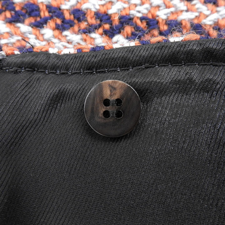 Excellent HERMES skirt 100% Wool Striped Trapezoid Tweed Multi hair Women 36