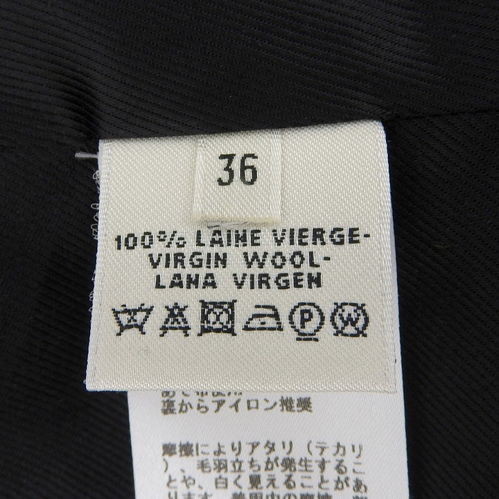 Excellent HERMES skirt 100% Wool Striped Trapezoid Tweed Multi hair Women 36