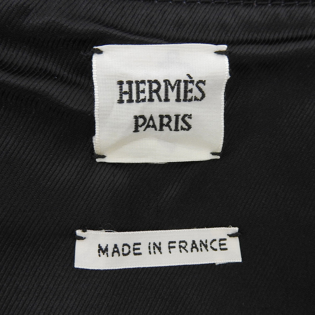 Excellent HERMES skirt 100% Wool Striped Trapezoid Tweed Multi hair Women 36