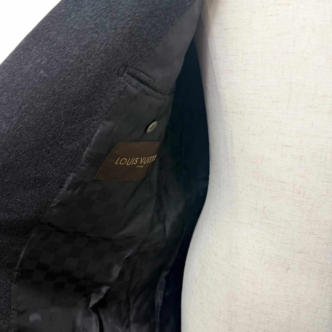 Great LOUIS VUITTON Chester coat Damier Pattern Lining Charcoal gray