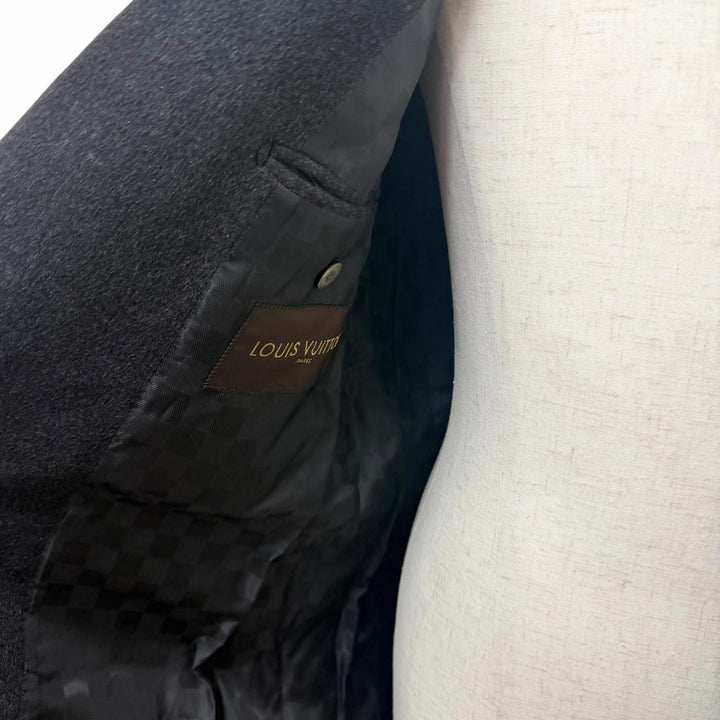 Great LOUIS VUITTON Chester coat Damier Pattern Lining Charcoal gray