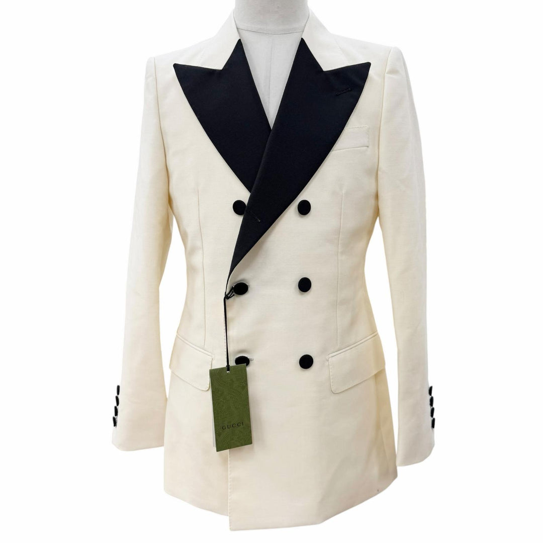 Pristine GUCCI tailored jacket Ivory wool mens 46 721467