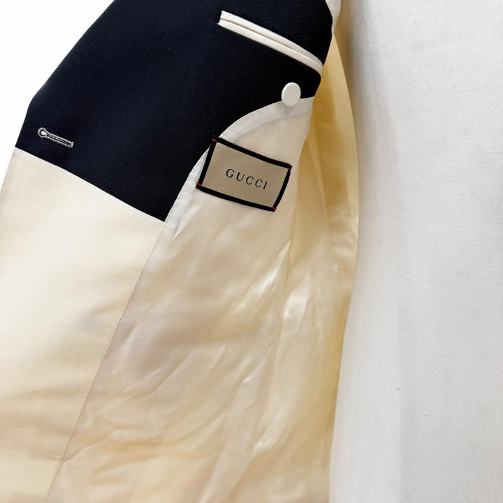 Pristine GUCCI tailored jacket Ivory wool mens 46 721467