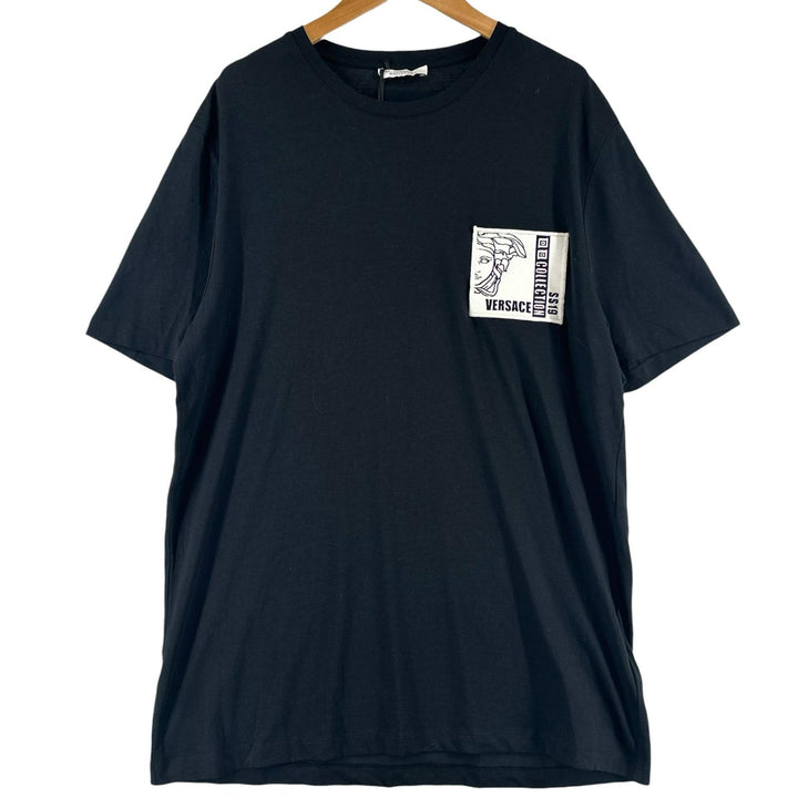 Pristine VERSACE Short sleeve T-shirt Medusa Crewneck black cotton mens L