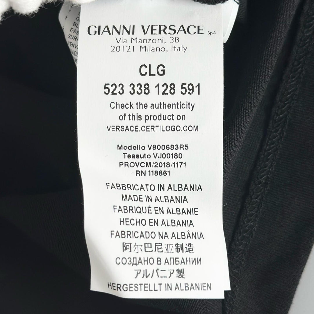 Pristine VERSACE Short sleeve T-shirt Medusa Crewneck black cotton mens L