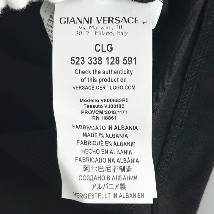 Pristine VERSACE Short sleeve T-shirt Medusa Crewneck black cotton mens L