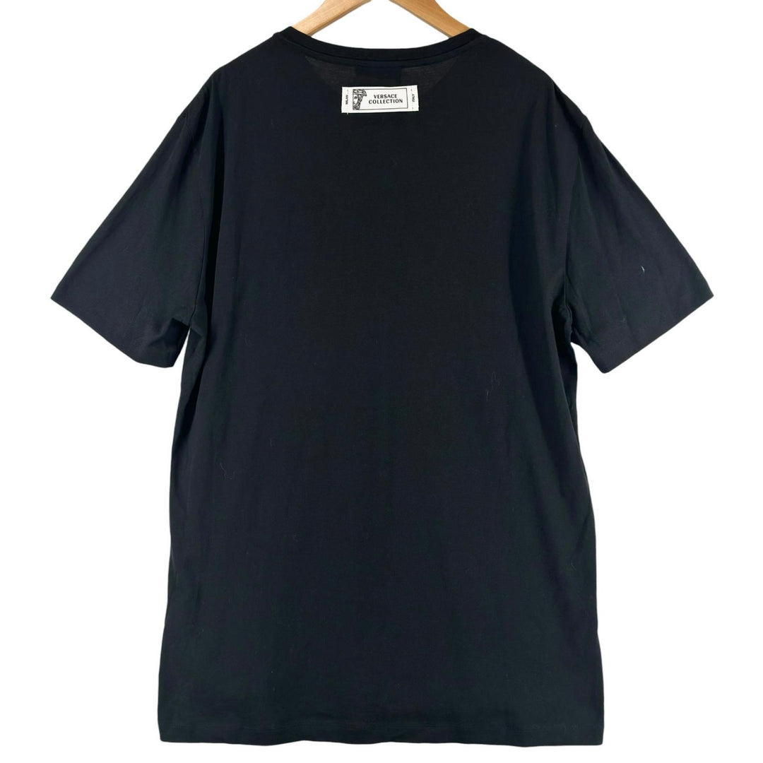 Pristine VERSACE Short sleeve T-shirt Medusa Crewneck black cotton mens L