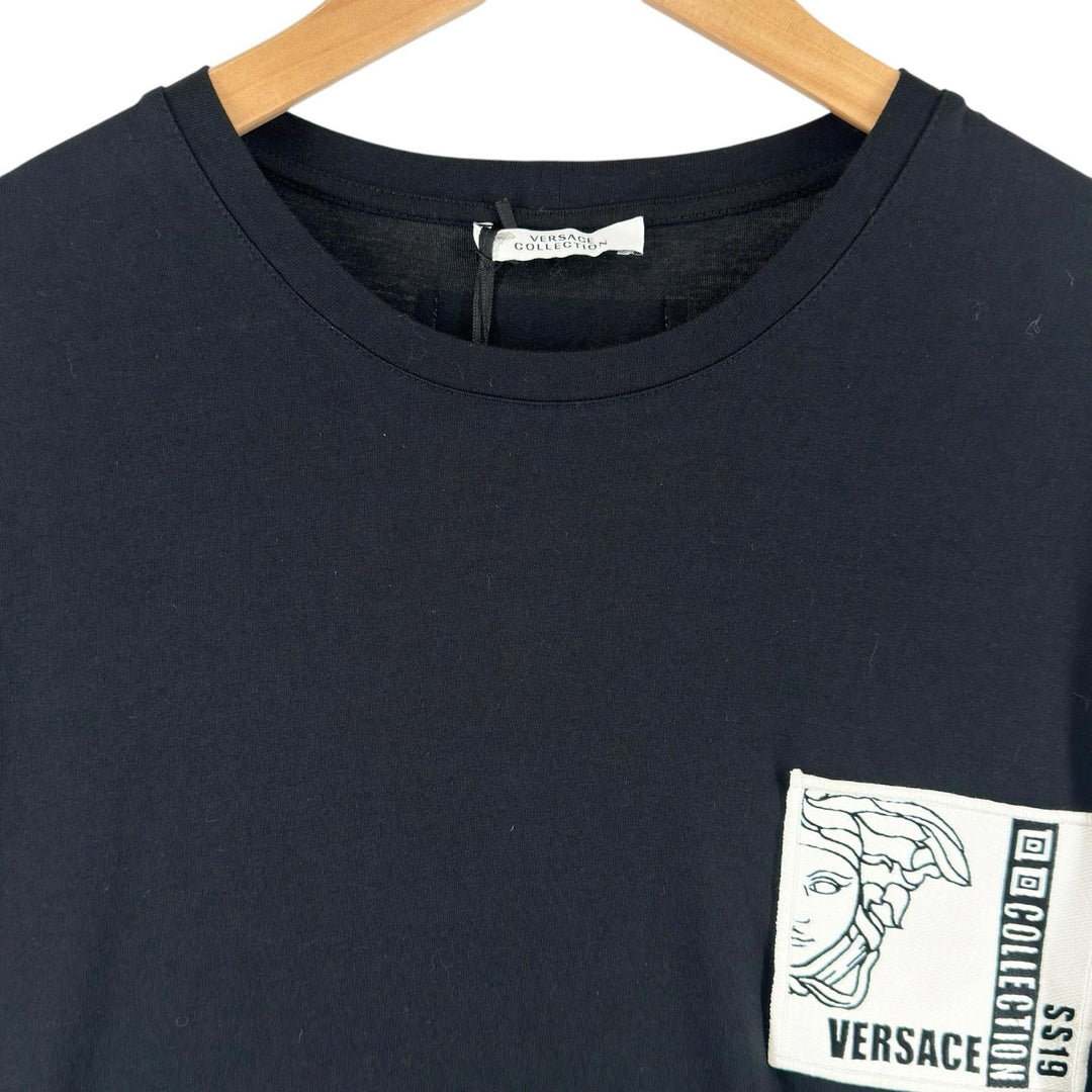 Pristine VERSACE Short sleeve T-shirt Medusa Crewneck black cotton mens L