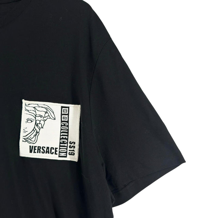 Pristine VERSACE Short sleeve T-shirt Medusa Crewneck black cotton mens L