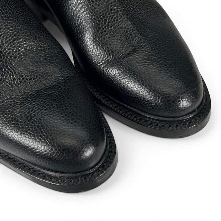 Great THOM BROWNE boots Turkish Roll Chelsea Boots Side Gore black leather mens