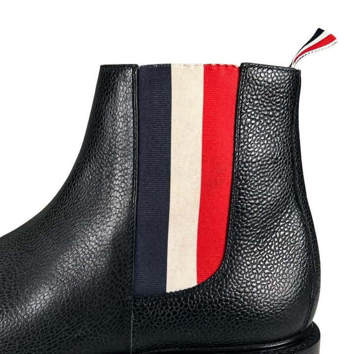 Great THOM BROWNE boots Turkish Roll Chelsea Boots Side Gore black leather mens