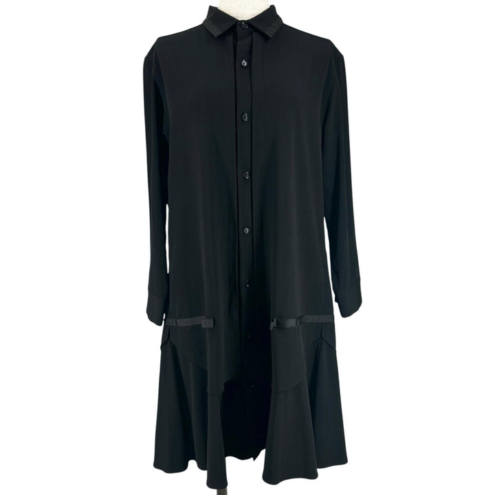 Great Y's one piece Ruffle Ribbon Detail Shirt black Triacetate Women 3
