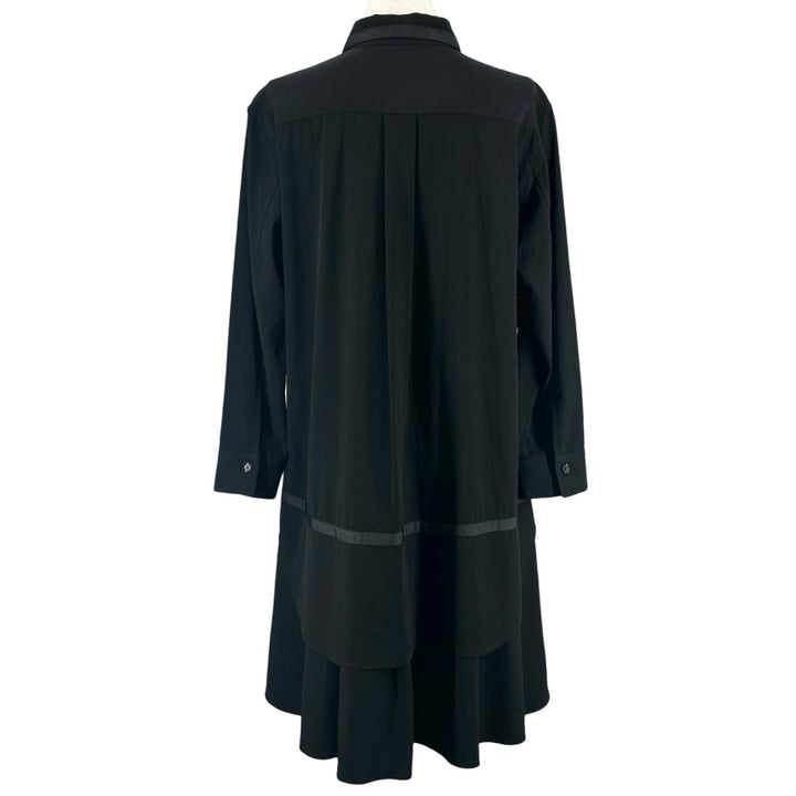 Great Y's one piece Ruffle Ribbon Detail Shirt black Triacetate Women 3