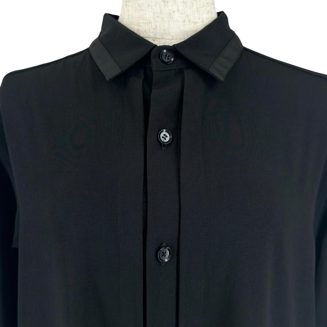 Great Y's one piece Ruffle Ribbon Detail Shirt black Triacetate Women 3