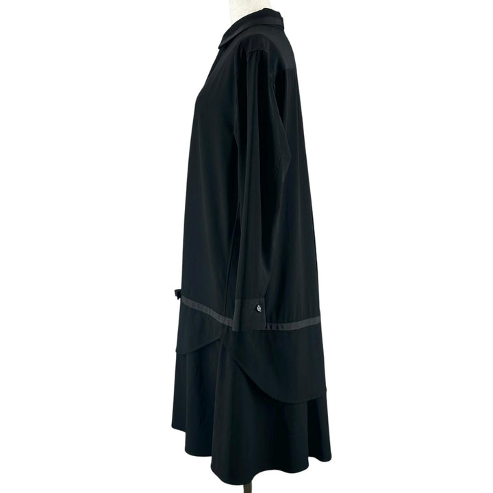 Great Y's one piece Ruffle Ribbon Detail Shirt black Triacetate Women 3