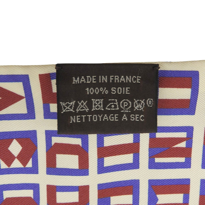 Excellent HERMES scarf Maxi Twilly Cut Lettres et Pois blue silk Women