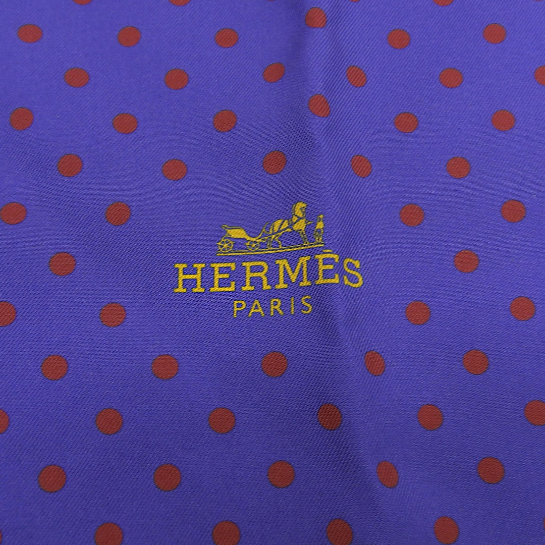 Excellent HERMES scarf Maxi Twilly Cut Lettres et Pois blue silk Women