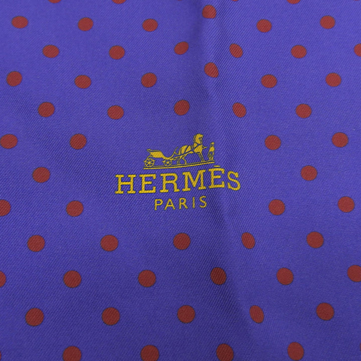 Excellent HERMES scarf Maxi Twilly Cut Lettres et Pois blue silk Women