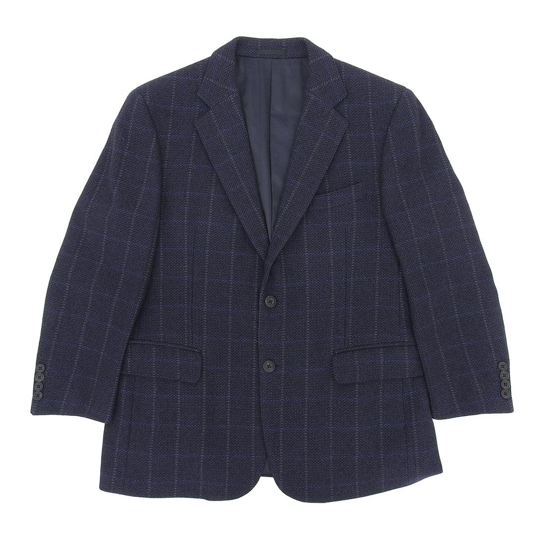 Great BURBERRY LONDON Jacket Check Pattern Single Navy cashmere mens