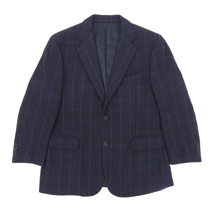 Great BURBERRY LONDON Jacket Check Pattern Single Navy cashmere mens