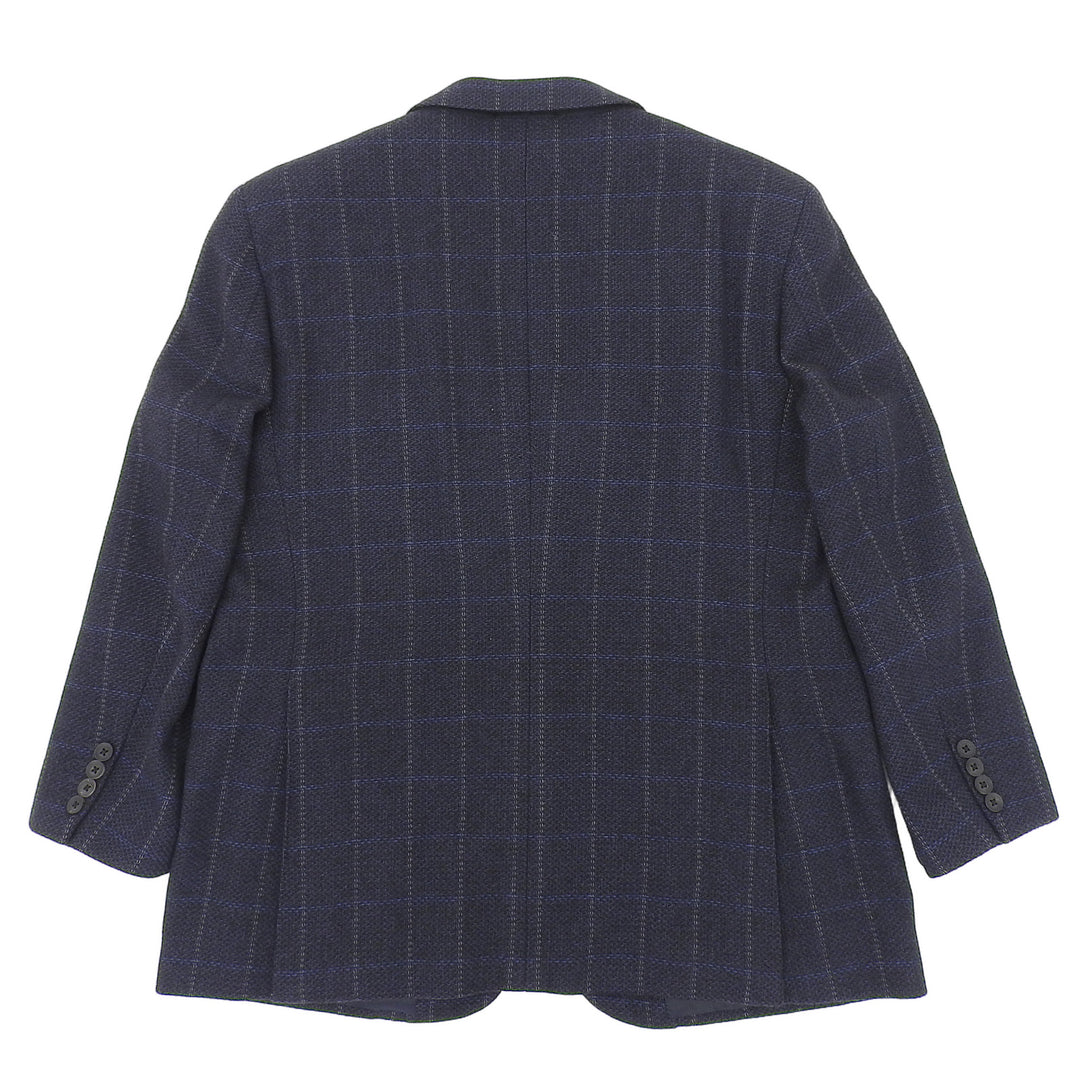 Great BURBERRY LONDON Jacket Check Pattern Single Navy cashmere mens
