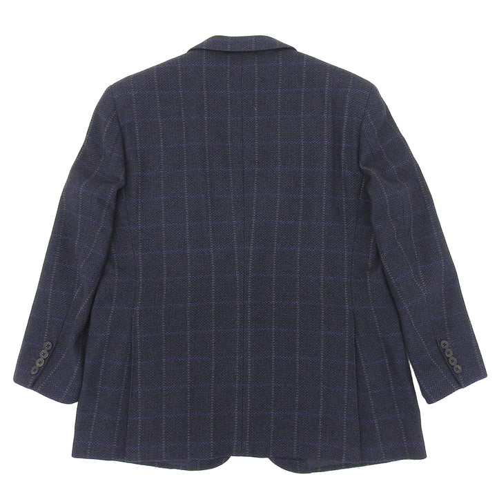 Great BURBERRY LONDON Jacket Check Pattern Single Navy cashmere mens
