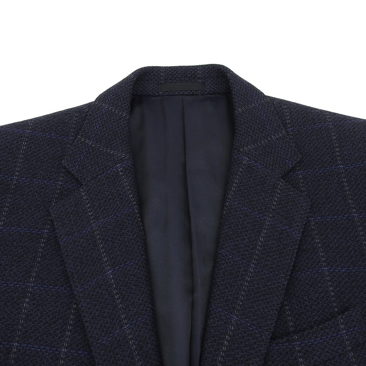 Great BURBERRY LONDON Jacket Check Pattern Single Navy cashmere mens