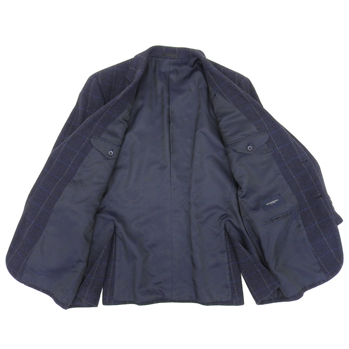 Great BURBERRY LONDON Jacket Check Pattern Single Navy cashmere mens