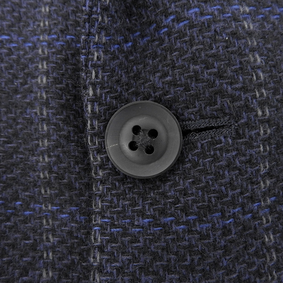 Great BURBERRY LONDON Jacket Check Pattern Single Navy cashmere mens