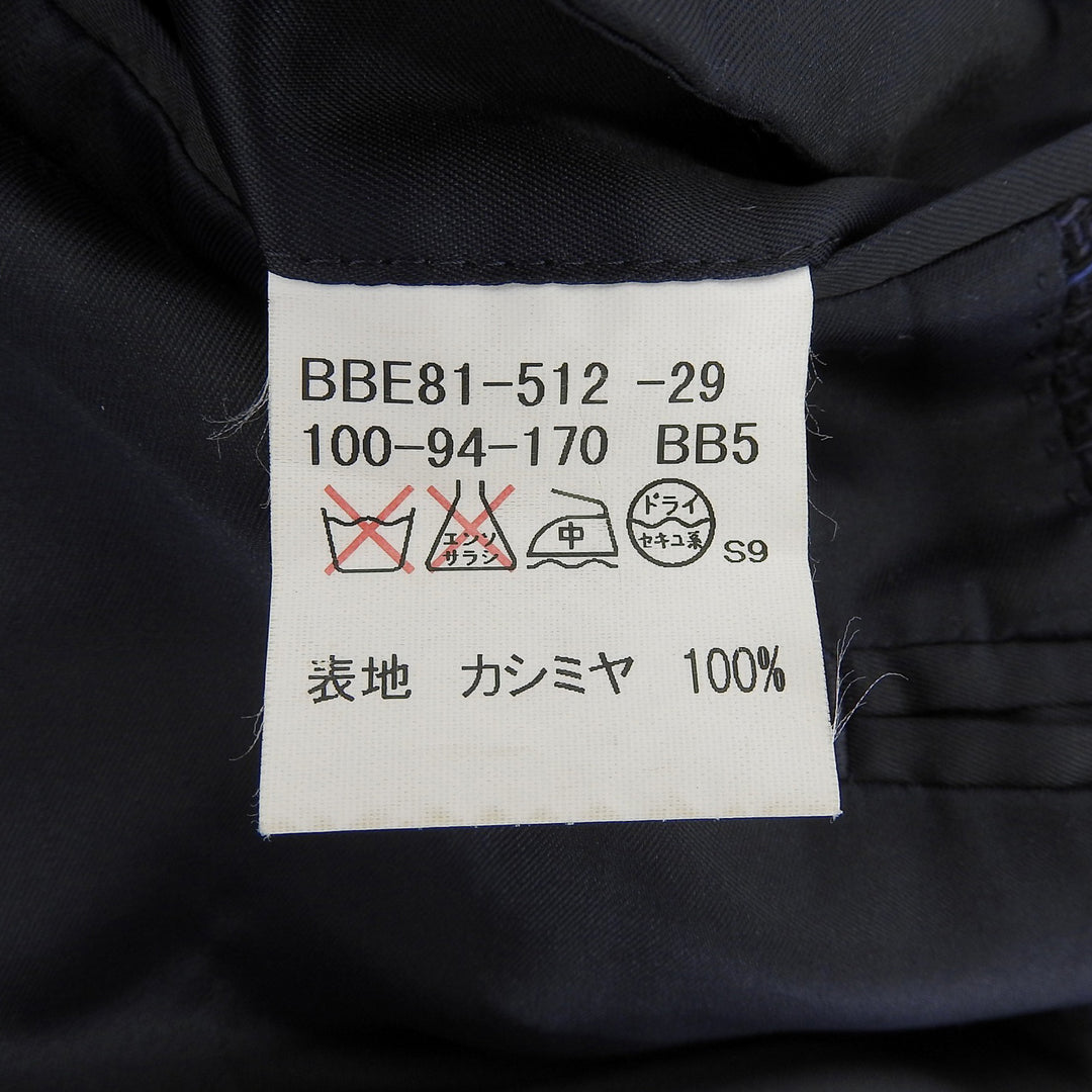 Great BURBERRY LONDON Jacket Check Pattern Single Navy cashmere mens