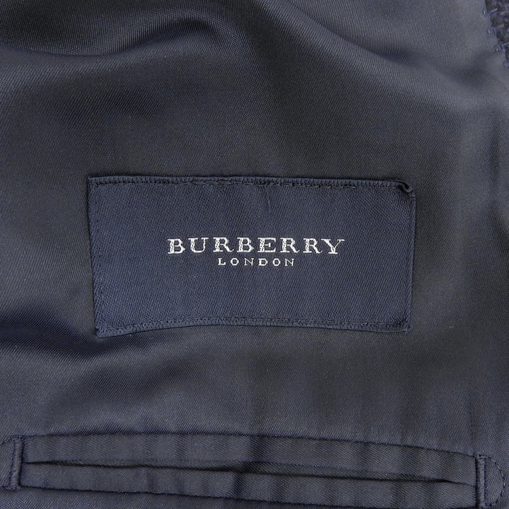Great BURBERRY LONDON Jacket Check Pattern Single Navy cashmere mens