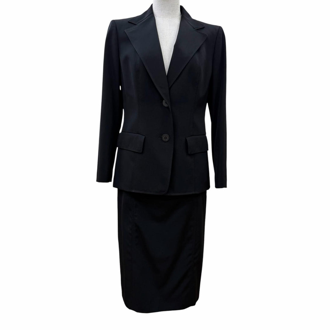 Excellent BURBERRY LONDON suit Jacket and skirt black wool Women