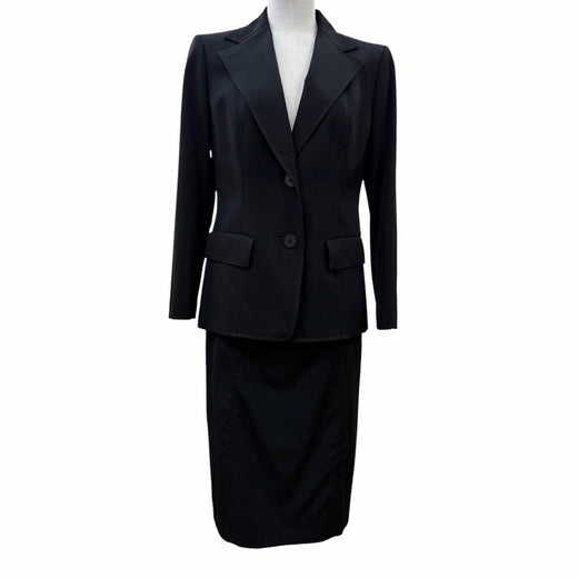 Excellent BURBERRY LONDON suit Jacket and skirt black wool Women