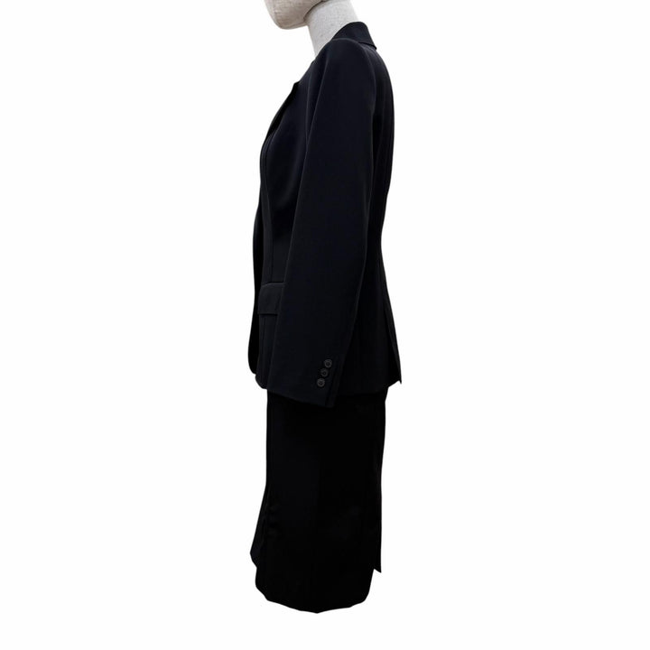 Excellent BURBERRY LONDON suit Jacket and skirt black wool Women