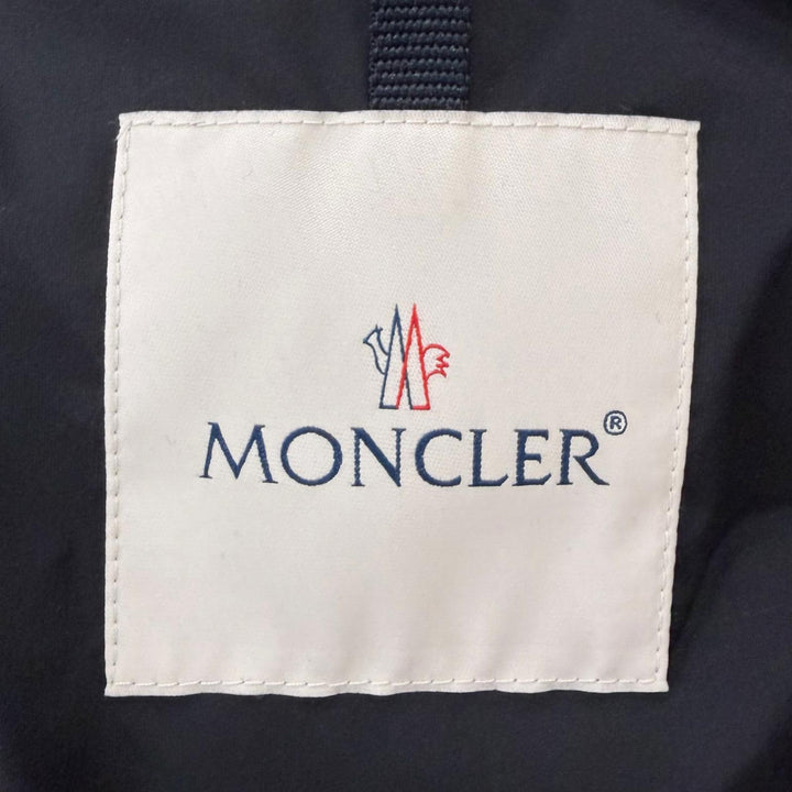 Pristine MONCLER Down jacket REIMS GIUBBOTTO Leather logo patch hooded jacket