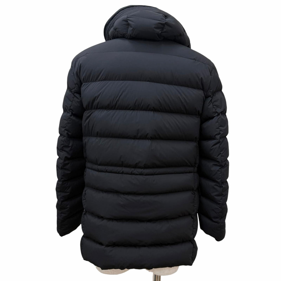 Pristine MONCLER Down jacket REIMS GIUBBOTTO Leather logo patch hooded jacket