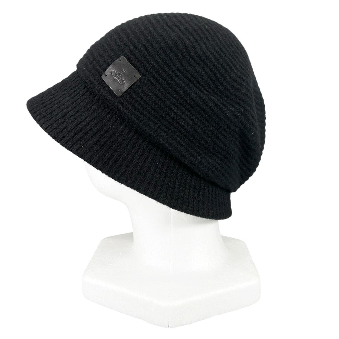 Excellent Vivienne Westwood hat Orb Logo Knit Bucket black wool Women
