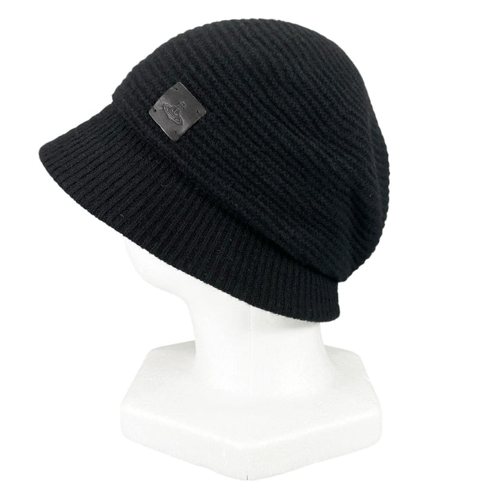 Excellent Vivienne Westwood hat Orb Logo Knit Bucket black wool Women