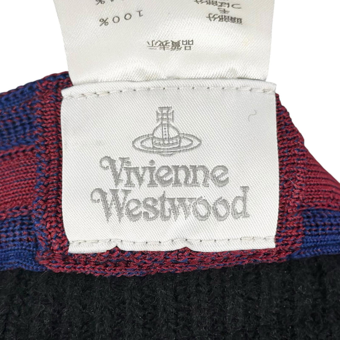 Excellent Vivienne Westwood hat Orb Logo Knit Bucket black wool Women