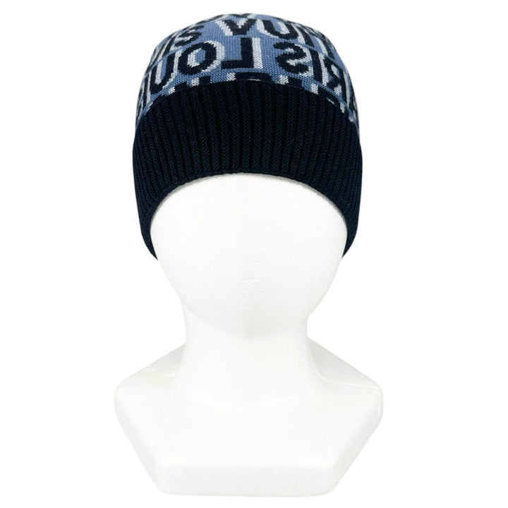 Excellent LOUIS VUITTON Knit cap Beanie Dark navy wool mens M70538