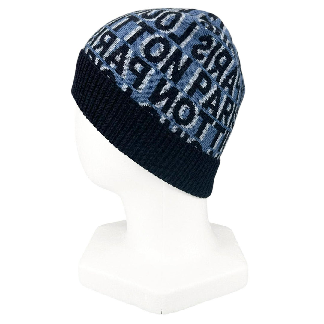 Excellent LOUIS VUITTON Knit cap Beanie Dark navy wool mens M70538