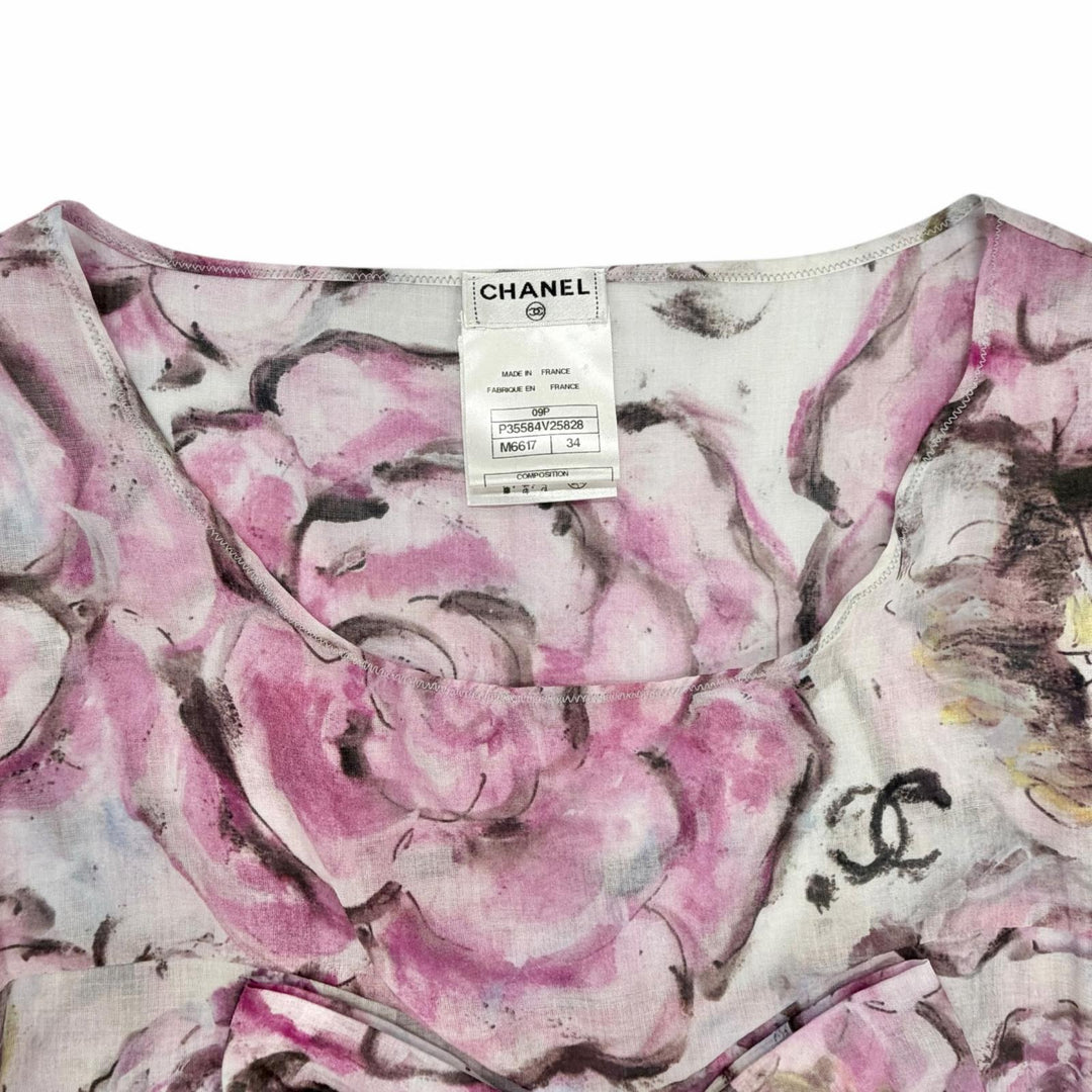 Excellent CHANEL one piece COCO Mark Multi cotton Women 34 P35584 09P
