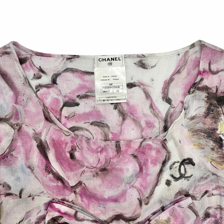 Excellent CHANEL one piece COCO Mark Multi cotton Women 34 P35584 09P