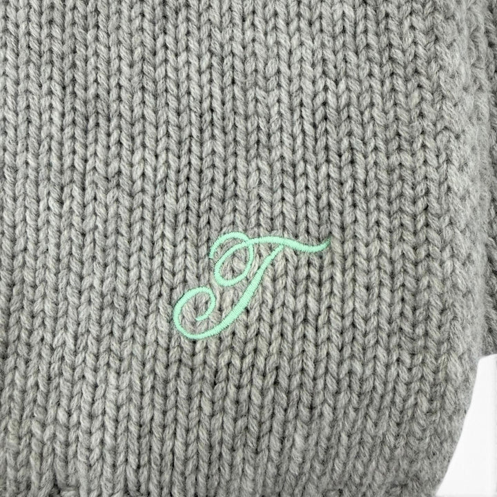 Pristine TIFFANY&Co. Scarf Scarf and knit cap set (2 pieces) gray cashmere Women